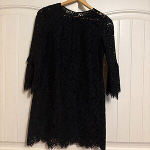 Banana Republic Factory Lace Dress 4 Petite Black Lined Zip Whimsigoth Goth Dark